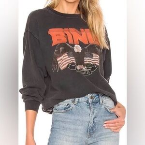Anine Bing Vintage Eagle Grey Pullover Crewneck Sweatshirt | Size: S